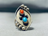 Exceptional Vintage Native American Navajo Sleeping Beauty Turquoise Sterling Silver Ring-Nativo Arts