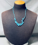 Native American Sensational Vintage Santo Domingo 15 Turquoise Teardrop Necklace-Nativo Arts