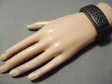 One Of The Most Rare Vintage Native American Navajo Thomas Singer Sterling Silver Bracelet-Nativo Arts