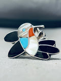 Free Bird Vintage Native American Zuni Turquoise Sterling Silver Hummingbird Ring-Nativo Arts