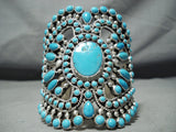 One Of The Best Native American Navajo Turquois Esterling Silver Bracelet-Nativo Arts