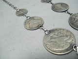 Noteworthy Navajo Old Coins Sterling Silver Necklace Native American-Nativo Arts