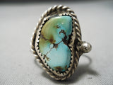 Intense Vintage Native American Navajo Royston Turquoise Sterling Silver Ring Old-Nativo Arts