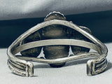 Important Rare Turquoise Vintage Native American Navajo Blue Wind Sterling Silver Bracelet-Nativo Arts