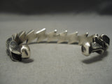 Important Aaron Anderson Native American Navajo Zig Zag Sterling Silver Bracelet-Nativo Arts