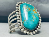 Raymond Nez Vintage Native American Navajo Chunky Turquoise Sterling Silver Bracelet-Nativo Arts