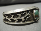 One Of The Best Tufa Cast Artist Native American Navajo Turquoise Sterling Silver Bracelet-Nativo Arts