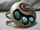 Rare Vintage Native American Navajo Swan Royston Cerrillos Turquoise Sterling Silver Bracelet-Nativo Arts