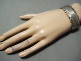 Advanced Detailed Vintage Native American Navajo Sterling Silver Segmented Bracelet-Nativo Arts