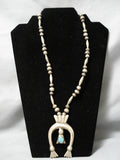 Superior Vintage Native American Navajo Torpedo Sterling Silver Turquoise Necklace Old-Nativo Arts