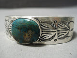 Authentic Jeanette Dale Vintage Native American Navajo Turquoise Sterling Silver Bracelet-Nativo Arts