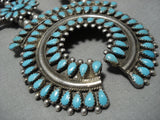 Amazing Vintage Native American Navajo Turquoise Sterling Silver Squash Blossom Necklace-Nativo Arts