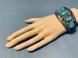 Unforgettable Vintage Native American Navajo Kingman Turquoise Sterling Silver Bracelet-Nativo Arts