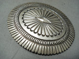 Extreme Detail Vintage Native American Navajo Henry Morgan Sterling Silver Buckle-Nativo Arts
