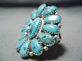 Justin Wilson Vintage Navajo Native American Turquoise Sterling Silver Ring-Nativo Arts