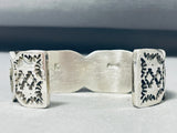 Outstanding Native American Navajo Signed Sterling Silver Horses Bracelet-Nativo Arts