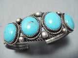 Jeffrey Mutte Native American Navajo Villa Grove Turquoise Sterling Silver Bracelet-Nativo Arts