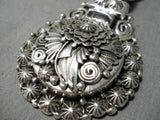 So Detailed And So Heavy Native American Navajo Sterling Silver Thick Necklace-Nativo Arts
