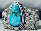 Important Best Detail Native American Navajo Ben Begaye (d.) Turquoise Sterling Silver Bracelet-Nativo Arts