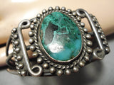 One Of The Best Early Vintage Native American Navajo Chrysocolla Sterling Silver Bracelet-Nativo Arts