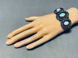 Very Old Vintage Native American Navajo Turquoise Sterling Silver Shadow Bracelet-Nativo Arts