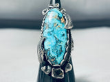 Fabulous Vintage Native American Navajo Old Deposit Turquoise Sterling Silver Ring-Nativo Arts