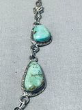 Exquisite Early Vintage Native American Navajo Cerrillos Turquoise Sterling Silver Necklace-Nativo Arts