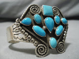 Native American Amazing Rare Jemez Turquoise Sterling Silver Star Bracelet-Nativo Arts