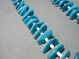 Rare Longer Vintage Navajo Persin Turquoise Native American Necklace Old-Nativo Arts