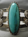 Very Rare Early 1900's Vintage Native American Navajo Hachita Turquoise Sterling Silver Bracelet-Nativo Arts