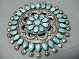 Authentic Vintage Native American Navajo Victor Moses Begay Turquoise Sterling Silver Pin-Nativo Arts