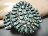 Authentic Vintage Native American Navajo Larry Moses Begay Turquoise Sterling Silver Bracelet-Nativo Arts