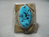 Incredible!! Vintage Navajo Turquoise Sterling Silver Native American Ring-Nativo Arts