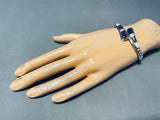 Jaw Dropping Vintage Native American Navajo Sugulite Sterling Silver Opal Inlay Bracelet-Nativo Arts