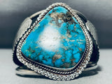 Museum Quality Vintage Native American Navajo Morenci Turquoise Sterling Silver Bracelet-Nativo Arts