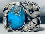 215 Gram Monster Lizard Native American Turquoise Sterling Silver Bracelet-Nativo Arts