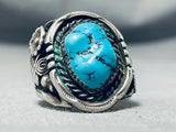 Incredible Vintage Native American Navajo Sleeping Beauty Turquoise Sterling Silver Ring-Nativo Arts