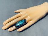 Fabulous Vintage Native American Navajo Old Deposit Turquoise Sterling Silver Ring-Nativo Arts