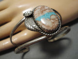 Stunning Vintage Native American Navajo Blouder Royston Turquoise Sterling Silver Bracelet-Nativo Arts