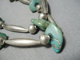 Amazing Vintage Native American Navajo Royston Turquoise Sterling Silver Necklace Old-Nativo Arts