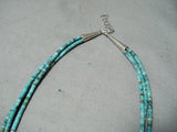 Native American Opulent Santo Domingo Turquoise Sterling Silver Heishi Inlay Necklace-Nativo Arts