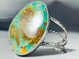 Tremendous San Felipe Signed Royston Turquoise Sterling Silver Huge Bracelet-Nativo Arts
