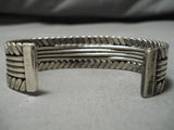 Thick And Heavy!! Coiled Native American Navajo Sterling Silver Bracelet Cuff Old-Nativo Arts