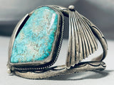 Museum Vintage Native American Navajo Huge Pilot Mountain Turquoise Sterling Silver Bracelet-Nativo Arts