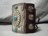 Colossal Men's Vintage Native American Navajo Turquoise Sterling Silver Ketoh Bracelet Old-Nativo Arts