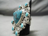 Very Important Huge Native American Navajo Tonya Rafael Turquoise Heart Sterling Silver Ring-Nativo Arts