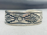 Incredible Vintage Native American Navajo Sterling Silver Bracelet Signed John Begay-Nativo Arts