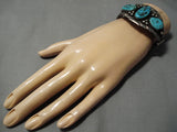 Stunning Vintage Navajo Turquoise Native American Sterling Silver Bracelet-Nativo Arts