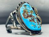 One Of Best Ever Vintage Native American Navajo Old Kingman Turquoise Sterling Silver Bracelet-Nativo Arts