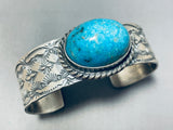 Domed Protruding Mystical Native American Navajo Turquoise Sterling Silver Bracelet-Nativo Arts